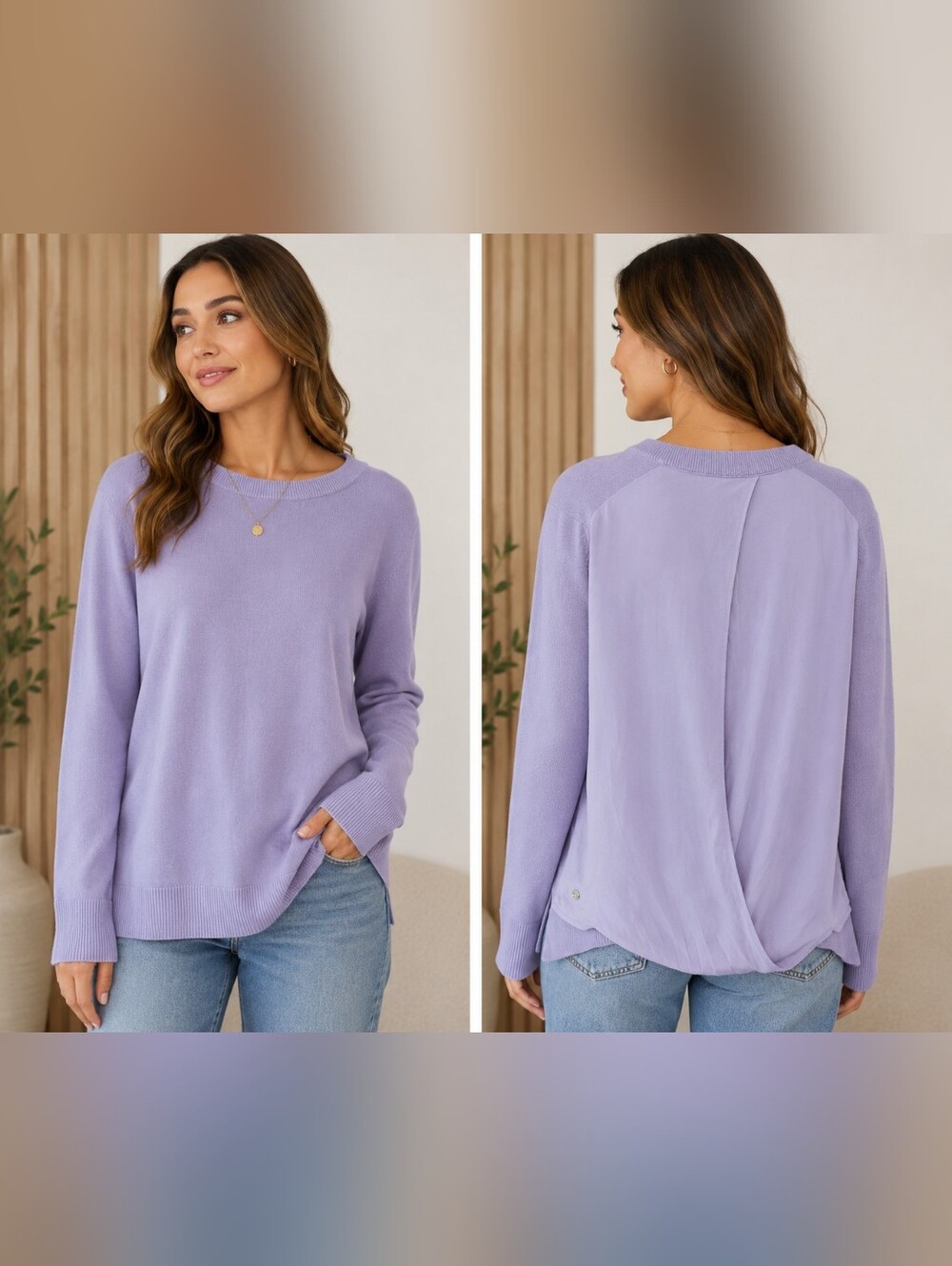 Lululemon Lavender Knit Long Sleeve Open Back Sweater Top